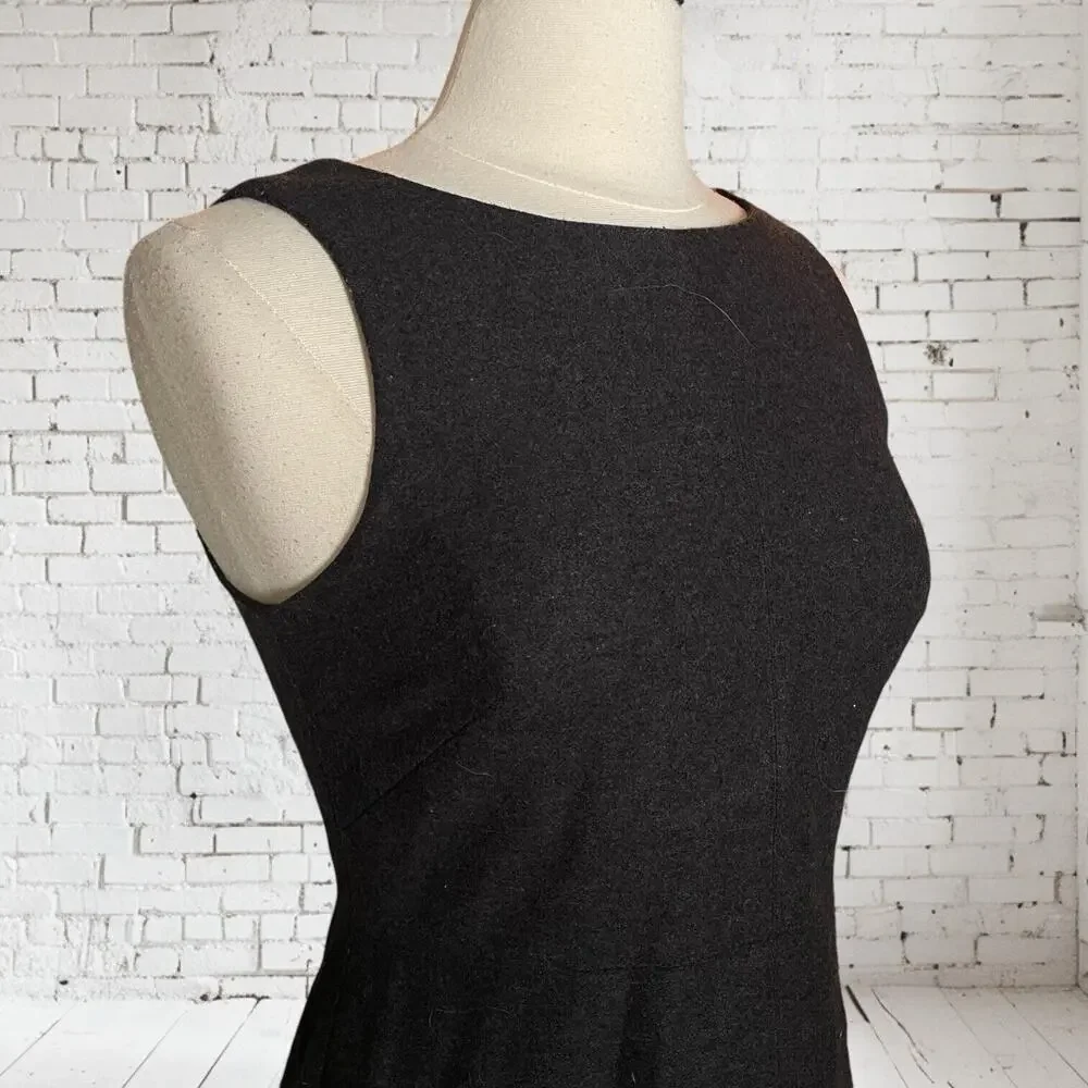 Ali Ro Fit & Flare Dress Sleeveless Gray Wool Blend Sz 4 Minimalist Career - Picture 3 of 9